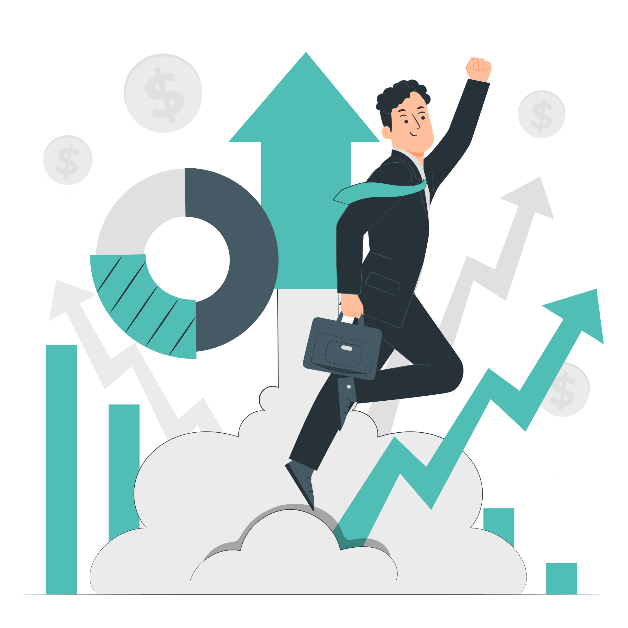 Business growth market illustration